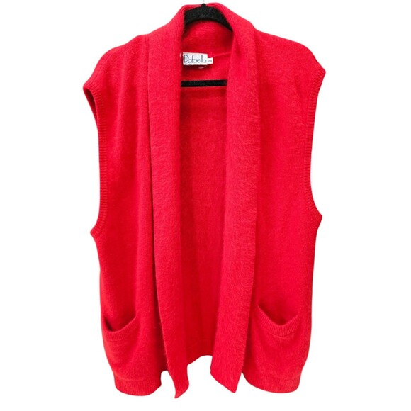 Rafaella 2X Fuzzy Angora Rabbit Hair Lambswool Vest Cardigan Sleeveless Sweater - Picture 1 of 14